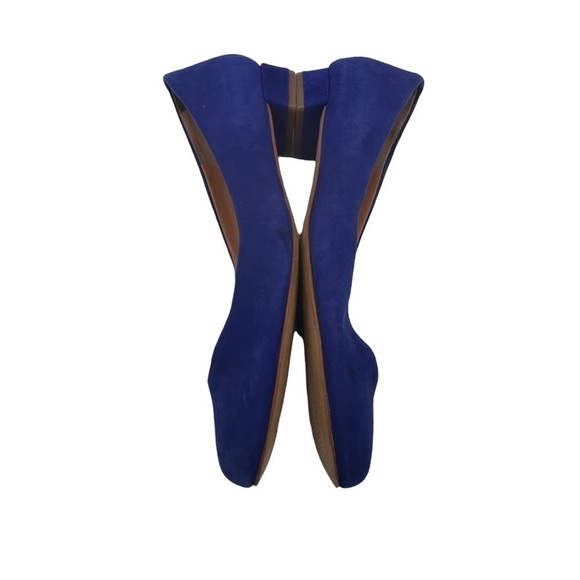 J. Crew Blue Suede Block Heel Ballet Flats Size 6 Women’s - Picture 7 of 9